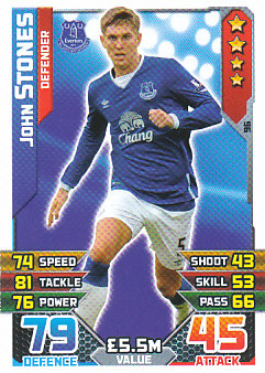 John Stones Everton 2015/16 Topps Match Attax #96